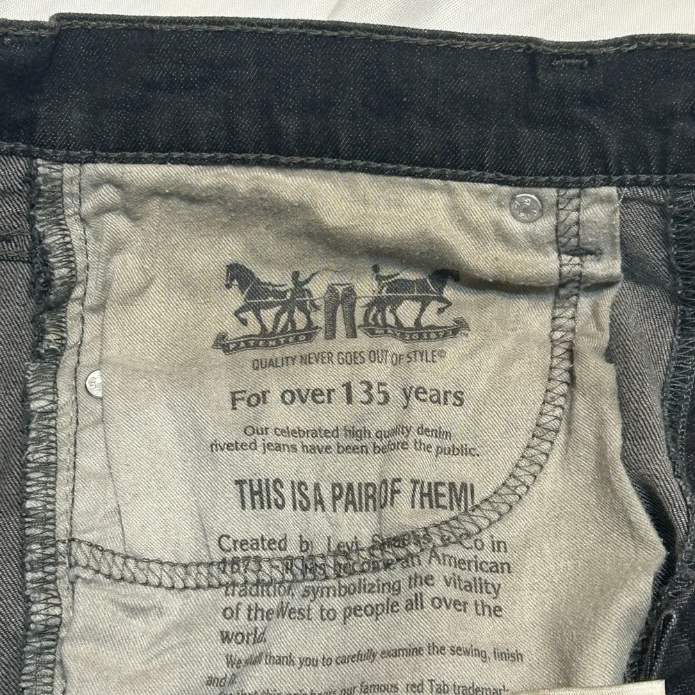 Levi's Men's Dark Black Straight Jeans